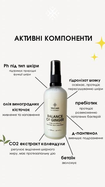 Тонер для жирного типу шкіри BALANCE OF GINGER 100 ml 0004 фото
